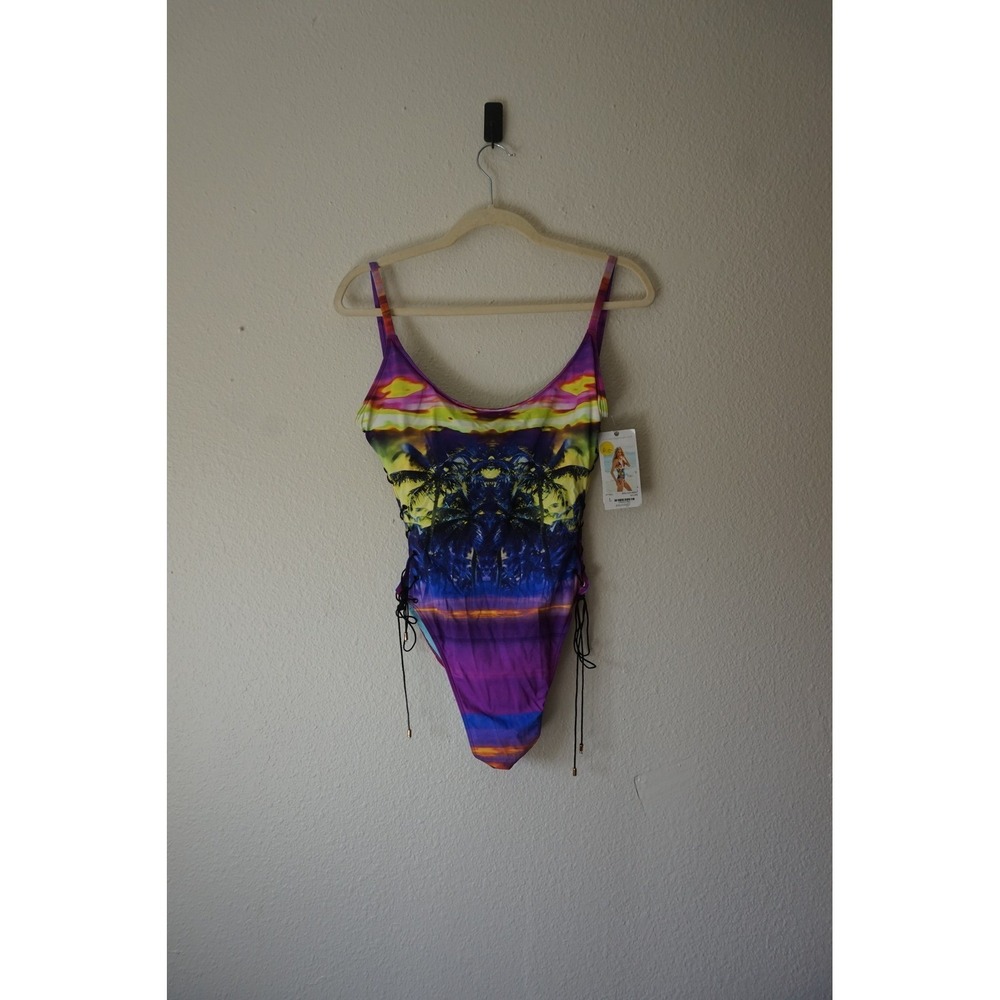Sauvage California One Piece Swimsuit Eclipse Tropical Sunset size Large NWT‎